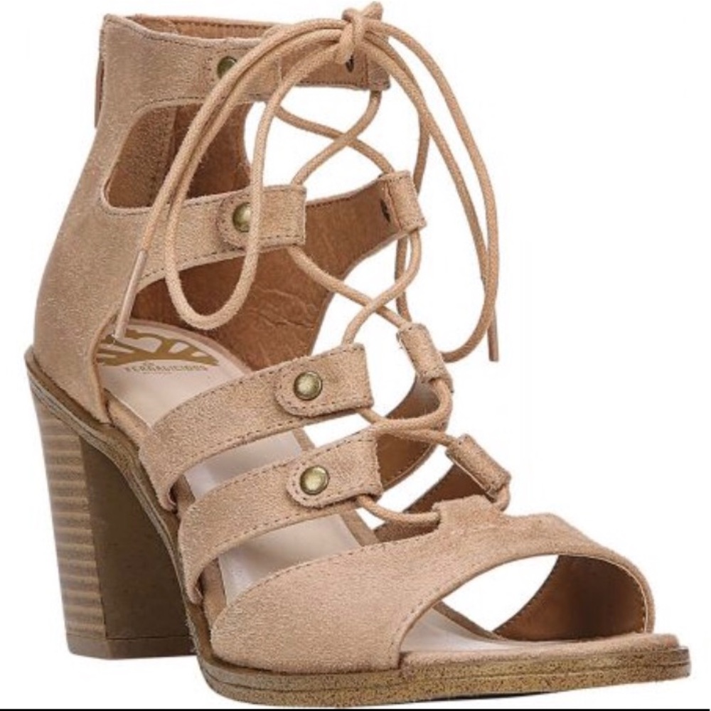 Fergalicious Womens Mambo Suede Open Toe Heel